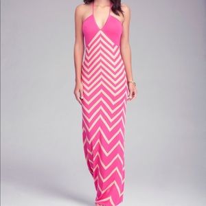 NEW Bebe pink and beige maxi dress!